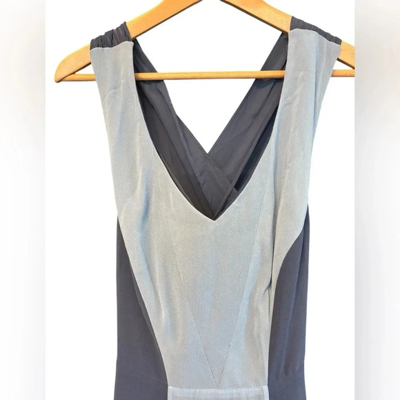 Reiss Alla Blue Color Block Criss Cross Back Maxi Long Gown Size 6 - Picture 5 of 11